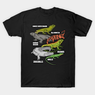 Reptile Species Kids Herpetology Lizard Gecko Reptiles T-Shirt